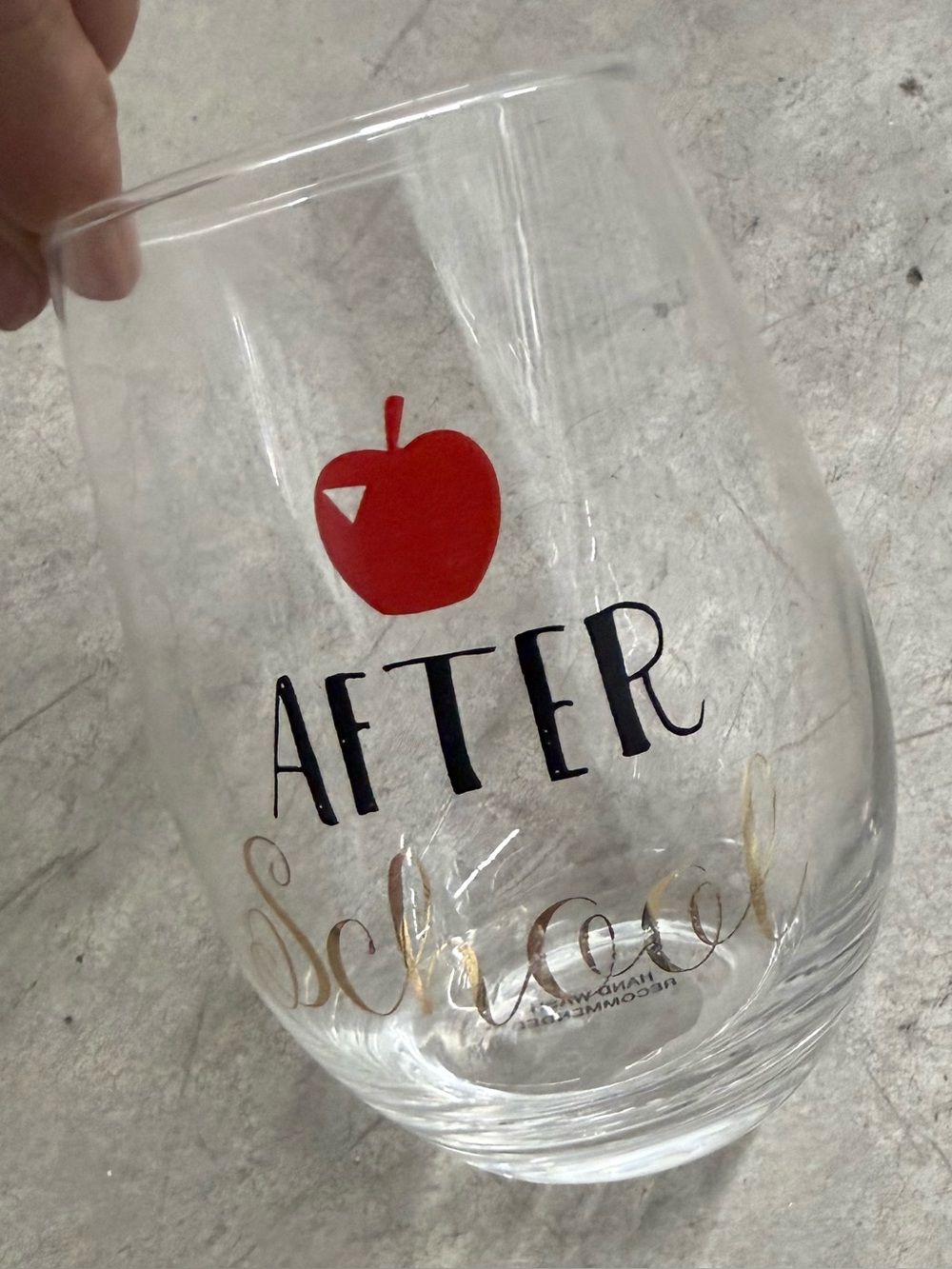 After School Stemless Wine Glass